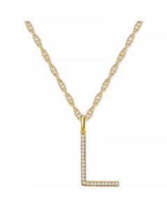 Diamond Initial 18" Pendant Necklace (1/6-1/3 ct. t.w.) in 14k Gold