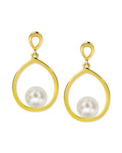 Cultured Freshwater Pearl (7mm) Drop Earrings in 14k Gold