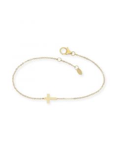 Adjustable Cross Bracelet Set in 14k Gold