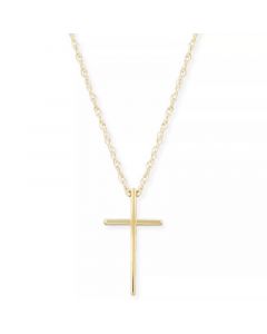 Solid Cross Necklace Set in 14k Yellow, White or Rose Gold