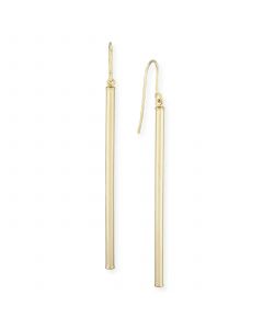 Sleek Column Drop Earrings Set in 14k Gold