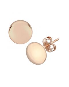 Flat Ball Stud Earrings Set in 14k Rose Gold (5mm)