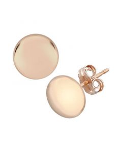 Flat Ball Stud Earrings Set in 14k Rose Gold (7mm)