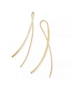 Cross Over Wire Sweep Earrings Set in 14k White, Yellow or Rose Gold