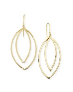 Marquise Twist Drop Earrings Set in 14k Gold