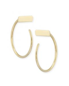 Bar Hoop Earrings Set in 14k Gold