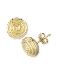 Swirl Stud Earrings Set in 14k Gold (10mm)