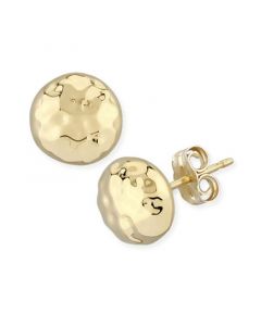 Hammered Ball Stud Earrings Set in 14k Gold (8mm)