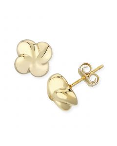 Puffed Twist Stud Earrings Set in 14k Gold (10mm)