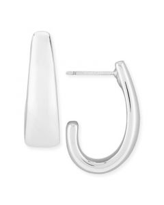 J-Hoop Earrings Set in 14k White Gold