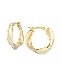 Flat Twist Hoop Earrings Set in 14k Gold