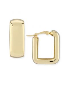 Bold Square Hoop Earrings Set in 14k Gold