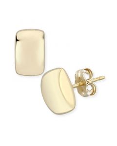 Modern Rectangle Stud Earrings Set in 14k Yellow Gold