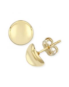 Dapped Disc Stud Earrings Set in 14k Yellow Gold (8mm)