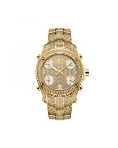 Men's Jet Setter Platinum Series Diamond (3 ct. t.w.) 18K Gold-Plated Stainless Steel Watch, 50Mm