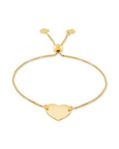 Polished Heart Bolo Bracelet in 18k Gold-Plated Sterling Silver, Created for Macy's