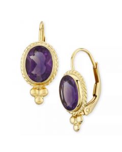 Gemstone Twist Gallery Drop Earring in 14k Yellow Gold Available in Citrine