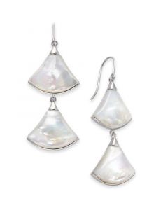 Mother-of-Pearl Fan Drop Earrings in Sterling Silver