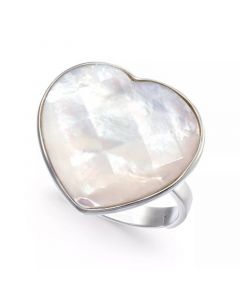 Mother-of-Pearl Heart Ring in Sterling Silver