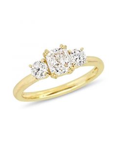 Certified Diamond (1 1/2 ct. t.w.) 3-Stone Engagement Ring in 14k Yellow Gold