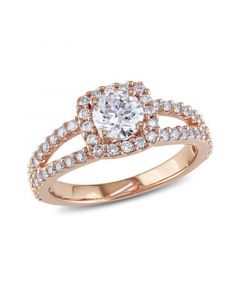 Certified Diamond (1 ct. t.w.) Halo Engagement Ring in 14k Rose Gold