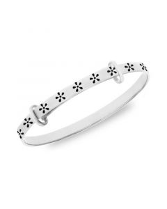 Children's Flower Bangle in Sterling Silver 18 Months-3 Years