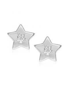 Children's Diamond Accent Star Stud Earrings in Sterling Silver