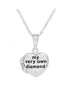 Children's Diamond Accent Locket in Sterling Silver