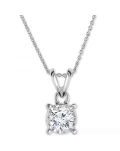 Diamond 18" Pendant Necklace (1/2 ct. t.w.) in 14k White, Yellow, or Rose Gold