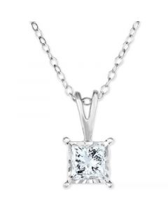 Diamond Princess 18" Pendant Necklace (1/2 ct. t.w.) in 14k White, Yellow, or Rose Gold