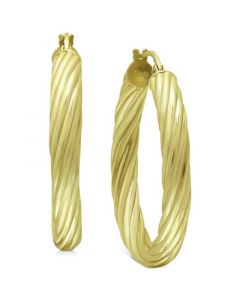 Medium Twist Tube Hoop Earrings in 18k Gold-Plated Sterling Silver, 1.1", Created for Macy's