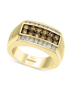 EFFY® Men's Multi-Color Diamond Ring (1-3/8 ct. t.w.) in 14k Gold