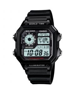 Unisex Digital Black Resin Strap Watch 39.5mm