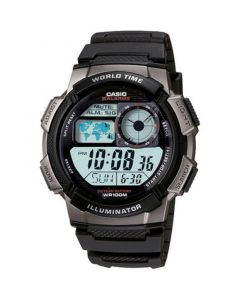 Men's Digital Black Resin Strap Watch 43.7mm