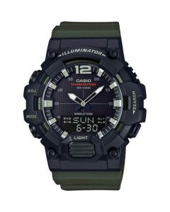 Men's Analog-Digital Green Resin Strap Watch 48.8mm