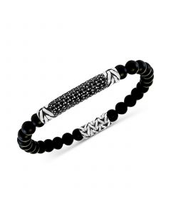 EFFY® Men's Onyx (6mm) Bead & Black Spinel Bracelet in Sterling Silver