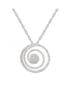 1/2 ct. t.w. Round Shape Diamond Pendant in Sterling Silver