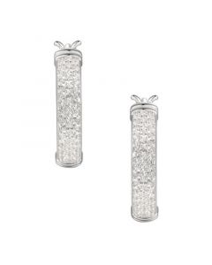 1/2 ct. t.w. Round Shape Diamond Hoop Earring in Sterling Silver