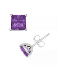 Blue Topaz (2-7/8 ct. t.w.) Stud Earrings in Sterling Silver. Also Available in Amethyst (2-1/6 ct. t.w.)