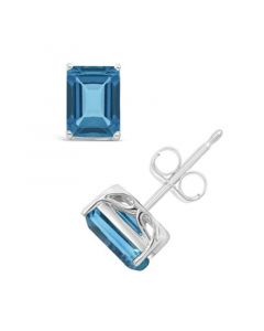 Blue Topaz (3-3/4 ct. t.w.) Stud Earrings in Sterling Silver