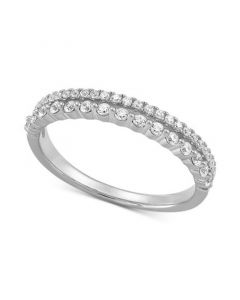 Diamond Split Shank Band (1/4 ct. t.w.) in 14k White Gold