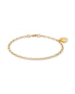 Heart Charm Link Chain Bracelet in 10k Gold