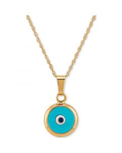 Enamel Evil-Eye 18" Pendant Necklace in 10k Gold