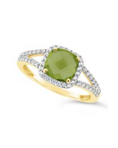 Peridot (1-7/8 ct. t.w.) and Created White Sapphire (1/4 ct. t.w.) Ring in 10k Yellow Gold