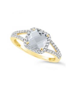 Created White Sapphire (1-3/4 ct. t.w.) and (1/4 ct. t.w.) Ring in 10k Yellow Gold