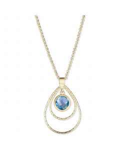 Swiss Blue Topaz 18" Pendant Necklace (2-1/5 ct. t.w.) in 14k Vermeil over Sterling Silver