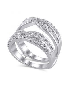 Certified Diamond (1-3/8 ct. t.w.) Guard Ring in 14K White Gold