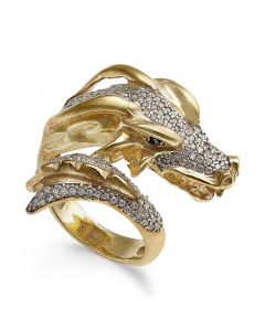 Diamond Dragon Bypass Ring (1 ct. t.w.) in 14k Gold-Plated Sterling Silver