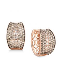 Chocolate Diamond Small Hoop Earrings (4-1/20 ct. t.w.) in 14k Rose Gold, 0.87"