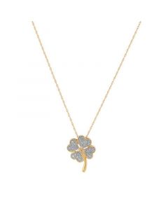 Diamond Accent Four Leaf Clover Pendant in 10K Yellow Gold